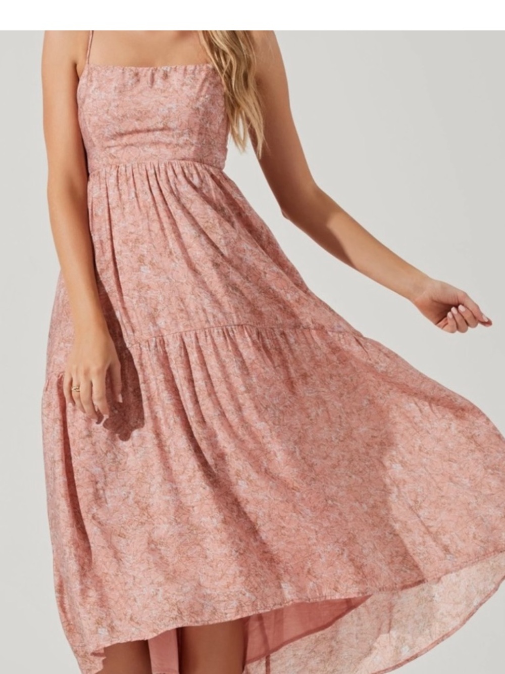 ASTR the Label Ursa Pink Taupe Multi Open Back Spaghetti Strap dress small